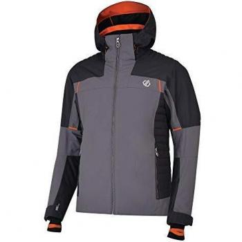 Dare 2b Glaciate Waterproof & Breathable High Loft Insulated Ski & Snowboard Jacket with Detachable Performance Hood & Snowskirt Chaquetas aislantes Impermeables, Hombre, Aluminio/Gris ébano, XXXL