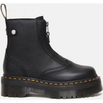 Dr. Martens Women's Jetta Military Style Leather Platform Ankle Boots with Front Zipper