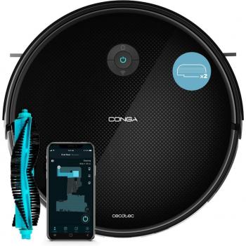 Cecotec Conga 2499 Ultra X-Treme Robot Aspirador 2100Pa 3 en 1 con WiFi y Tecnología Giroscópica Negro