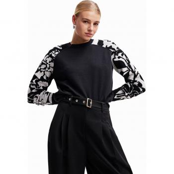 Jersey Desigual Limpopo Combinado con Flores para Mujer en Color Negro