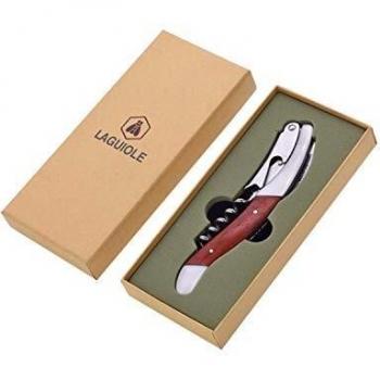 LAGUIOLE - Sommelier con una sola palanca - Mango de madera de peral rojo - metal - acero brillante, peral rojo - Rojo
