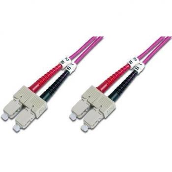 Patch cable DIGITUS FO OM4 - Cable de fibra óptica SC a SC de 1 m - LSZH - Dúplex Multimodo 50 / 125µ - 10 GBit / s - Violeta