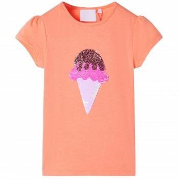 Camiseta infantil naranja neón 140