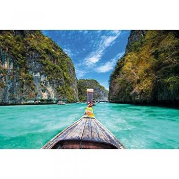 GREAT ART® XXL Póster – Barco Largo Viaje Al Paraíso – Playa Naturaleza Sol Mar Decoración De Pared Ocean Bay Mural Tailandia Cartel Foto Y Decoración De La Costa