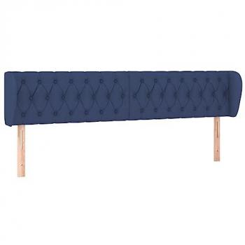Cabecero de Tela Azul con Orejas 203x23x78/88 cm Acolchado y Tapizado
