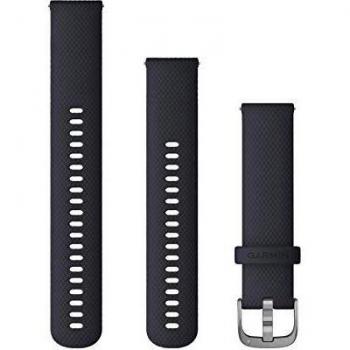Garmin Pulsera Venu de 20 mm, Silicona Azul Granito, Hebilla Plateada
