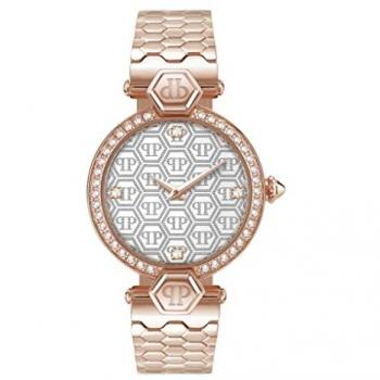 Ladies Philipp Plein Couture Rose Gold Watch with Strass, Pink, Stainless Steel Strap, Analogue Quartz, Size: ONE SIZE