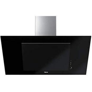 Teka | Campana decorativa vertical | Aspiración perimetral | Función Fresair | DVT 98660 TBS | Cristal negro | 90cm