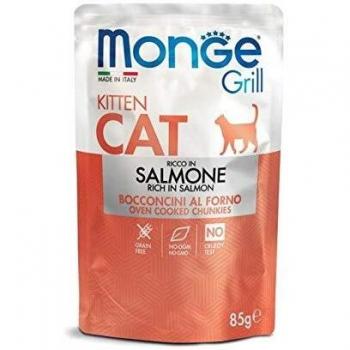 Monge Grill Kitten Salmón - Comida Húmeda para Gattitos en Jelly, 85 g