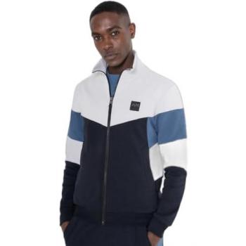 Sudadera con Cremallera Regular Fit de Mezcla de Algodón con Bandas para Hombre - Antony Morato Azul MMFL01019-7073