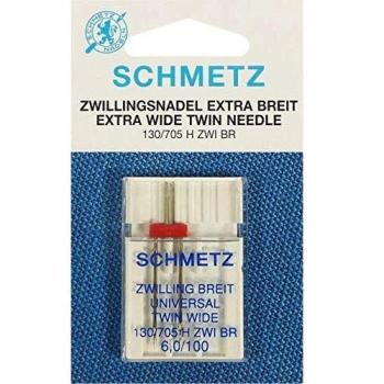 Schmetz 130-705ZWI-6.0-100 Agujas para Máquinas De Coser, Metal, Plata, 6.0/100 Tamaño