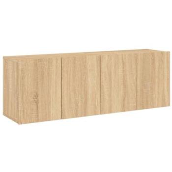 Mueble de TV de pared 2 piezas Roble Sonoma Madera de ingeniería Diseño contemporáneo 60 x 30 x 41 cm
