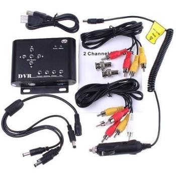 2CH Seguridad del coche mini DVR SD Video / Audio CCTV Grabador