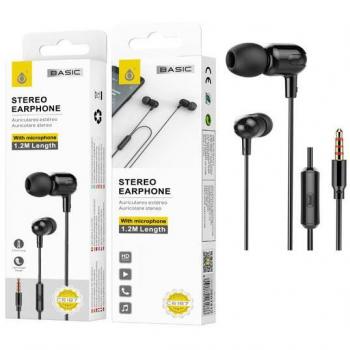 Auriculares con micrófono MTK C6187 Basic Brione, Jack 3.5mm, 1.2m, color negro