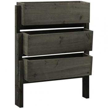 vidaXL Garden Folding Planter Grey 60x14x75 cm Solid Firwood