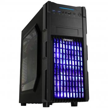 Antec GX-200 Midi Gaming Case Vented Fascia with Blue LED Fan - Black