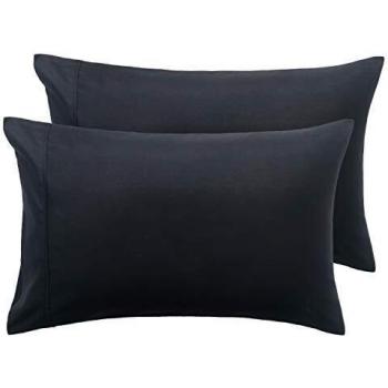 Bedsure Funda Almohada 90 cm - Juego de 2 Fundas Almohadas 40x90, Transpirable Suave Antiarrugas de Microfibra, 90x40 Color Negro, sin Cremallera