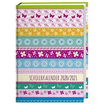 Streifen Floral Schülerkalender A5 Kalender 2021: 17 Monate. Von August 2019 bis Dezember 2020.