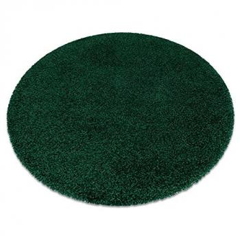 Alfombra Soffi Shaggy 5cm Verde Botella Circular 100 cm