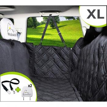 Meadowlark® Funda de Asiento para Perros. XL Cubierta de Coche ¡Impermeable! Hamaca Universal para Mascotas de Primera Calidad, Protector Completo Asiento Trasero, Puertas y Reposacabezas