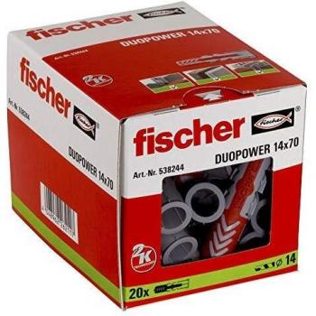 Fischer Taco DuoPower Ud, 538244, Gris y Rojo, 14x70