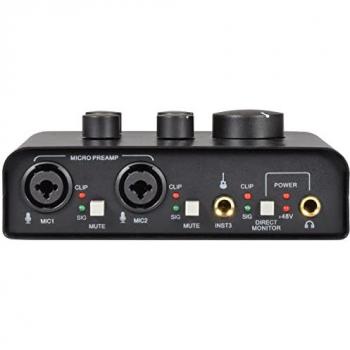 Citronic USB Audio Interface - 2 Mic Inputs & 1 Instrument Input