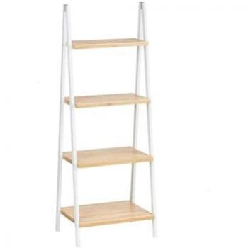 Estantería de Baño Blanco Natural Bambú Madera de Pino 40 x 109,3 x 30 cm
