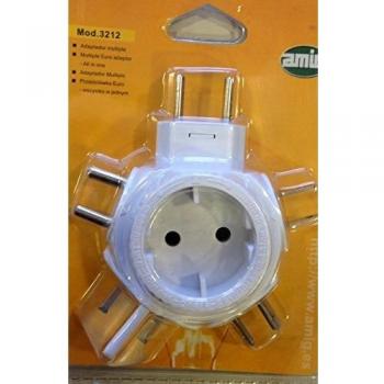 Amig 3212 - Adaptador multiple schuko 10a-250v blanco blister