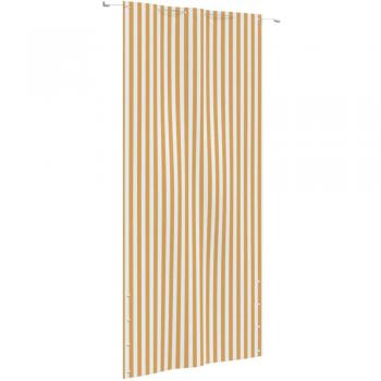 Toldo Paravento para Balcón de Tela Oxford Amarillo y Blanco 120x240 cm