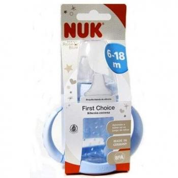 NUK Biberon entrena silicona rosa & azul