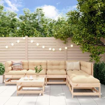 7-Piece Solid Wood Garden Lounge Set with Cushions