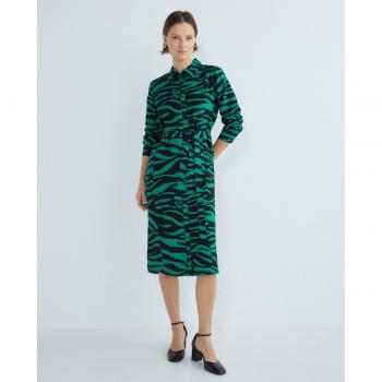 Vestido camisero midi Object con diseño clásico, confección en tejido ligero, cierre frontal de botones, manga larga, cinturilla ajustable y largo hasta la mitad de la pantorrilla