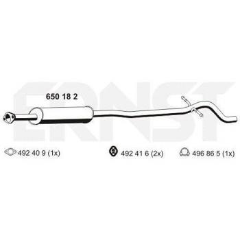 Silenciador Intermedio ERNST 650182 para VOLVO V70 2