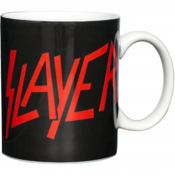 Slayer Taza de café de porcelana negra con logotipo de 8 cm