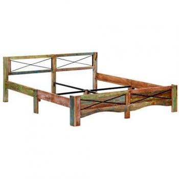 vidaXL Estructura de cama de madera maciza reciclada 180x200 cm