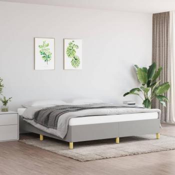 Cama solar sin colchón de Tela Gris Claro 180x200 cm, Estructura de cama gris claro tela 180x200 cm Vidaxl Gris