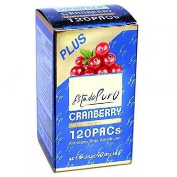 Cranberry 120 PACs Estado Puro - Extracto Patentado de Arándano Rojo Americano x50 Veces Concentrado con Vitamina C - 40 Cápsulas Veganas de Tongil