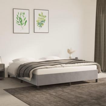 Cama solar de terciopelo gris claro 160x200 cm sin colchón Vidaxl
