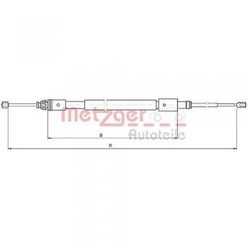 Metzger 10.4714 Cable de accionamiento, freno de estacionamiento