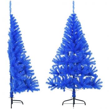 vidaXL Artificial Half Christmas Tree with Stand Blue 120 cm PVC