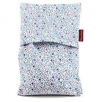Saco Térmico de Semillas para calentar en microondas con aroma a Azahar, Lavanda o Romero - Alivia dolores musculares y estrés con terapia de frío y calor, diseño seguro y natural - Amor (28 x 26