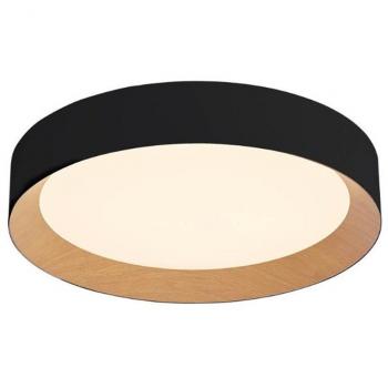 Plafón techo LED Peranka 42W 4000K Negro + Efecto madera