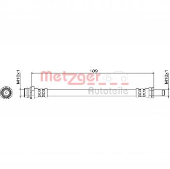 Latiguillo de freno Metzger 4111467 para Volvo S80, V70 y XC70, lado trasero izquierdo