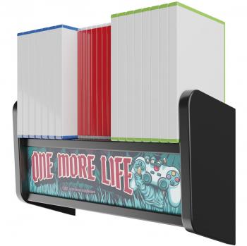 Gameration One More Life Arcade Wall Lamp with USB-C Charging and Video Game Shelf