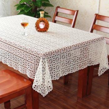 manteles de encaje bordado de tela de lona de lujo/ paño de la mesa al aire libre/ mantel de color sólido/ paño de tabla oblonga/ cover toallas-C 145x215cm