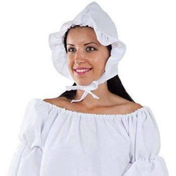 Fycar Gorro Blanco de Campesina Medieval para Mujer