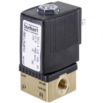 Burkert Direct-Acting Solenoid Valve 6013, G 1/8 Female, NC, 24 VDC, Brass, FKM Sealing, Nominal Width 3 mm