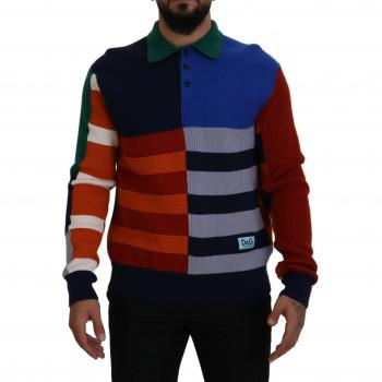 Dolce & Gabbana Multicolor Stripes Wool Pullover Sweater, Male, Size M