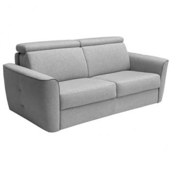 Sofá Cama Convertible de 3 Plazas en Tela Gris Claro - Cama de 140 cm - Colchón de 22 cm FLUTARI