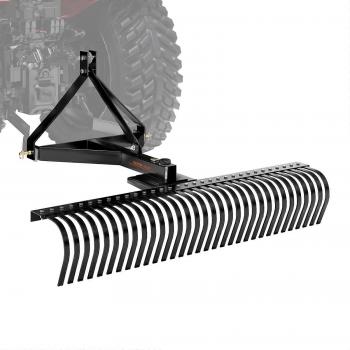 Vevor 60-Inch Tow-Behind Dethatcher with 32 Steel Tines, 3-Point Lawn Rake for Tractor